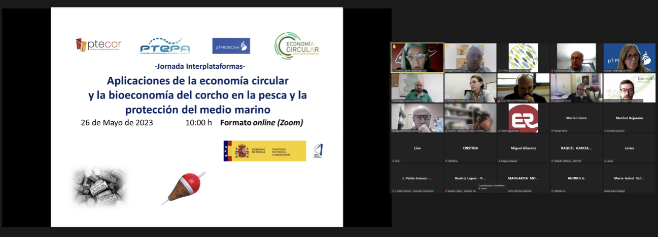 Jornada Interplataformas: Aplicaciones de la economía circular y la bioeconomía del corcho en la pesca y la protección del medio marino